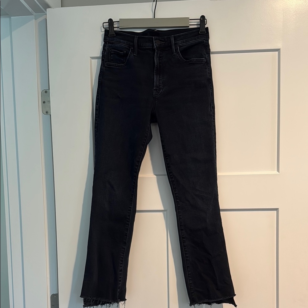 MOTHER Insider Crop Step Fray dark wash jeans, 28